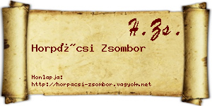 Horpácsi Zsombor névjegykártya